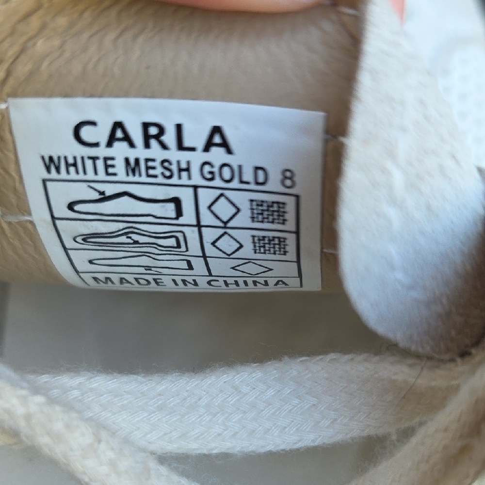 Vintage Havana Carla White Mesh Gold Star Sneakers Size 8 - Picture 8 of 10